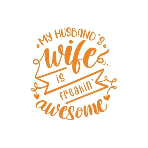 My Husband Wife Awesome Sticker 17x17 Cm Turuncu ürün görseli 1