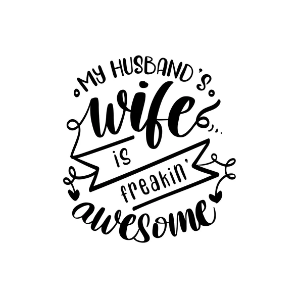 My Husband Wife Awesome Sticker 17x17 Cm Siyah ürün görseli 1