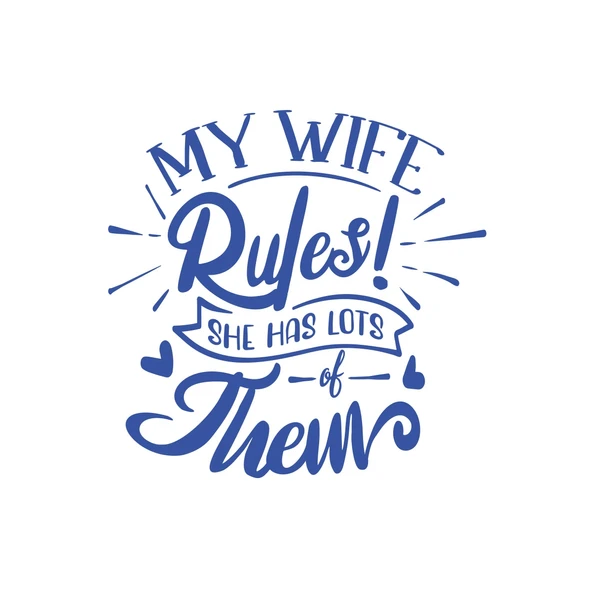 My Wife Rules Them Sticker 17x17 Cm Mavi ürün görseli 1