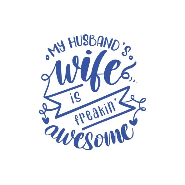 My Husband Wife Awesome Sticker 17x17 Cm Mavi ürün görseli 1