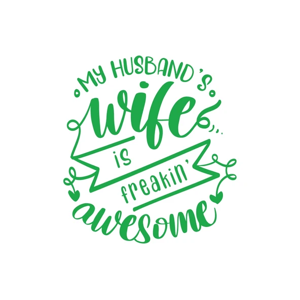 My Husband Wife Awesome Sticker 17x17 Cm Yeşil ürün görseli 1