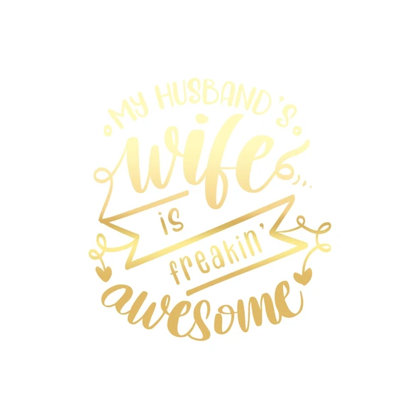My Husband Wife Awesome Sticker 17x17 Cm Gold ürün görseli 1