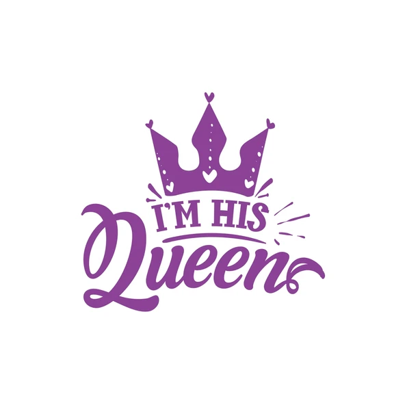 İm His Queen Sticker 17x17 Cm Mor ürün görseli 1