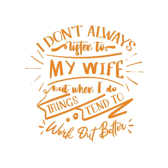 İ dont Listening to My wife Sticker 17x17 Cm Turuncu ürün görseli 1