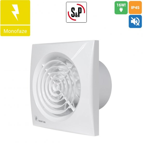 Soler & Palau Silent 200 CRZ Timer  120mm m³/h 180 dB 33 Sessiz Tasarruflu Ortam Havalandırma Fanı AGMair agm ürün görseli 1