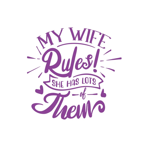 My Wife Rules Them Sticker 17x17 Cm Mor ürün görseli 1