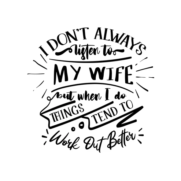 İ dont Listening to My wife Sticker 17x17 Cm Siyah ürün görseli 1