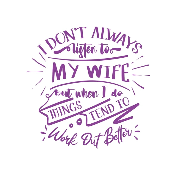 İ dont Listening to My wife Sticker 17x17 Cm Mor ürün görseli 1