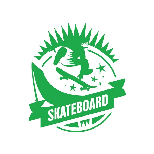 Skate Board Sticker 17x17 Cm Yeşil ürün görseli 1