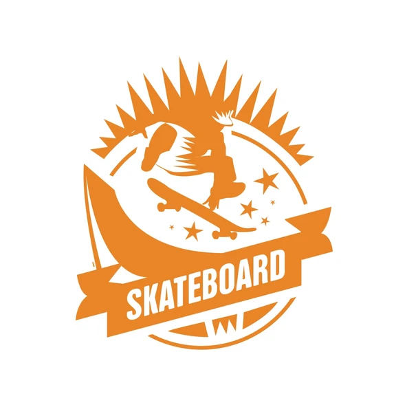 Skate Board Sticker 17x17 Cm Turuncu ürün görseli 1