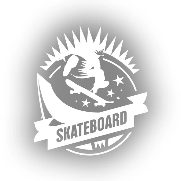 Skate Board Sticker 17x17 Cm Beyaz ürün görseli 1