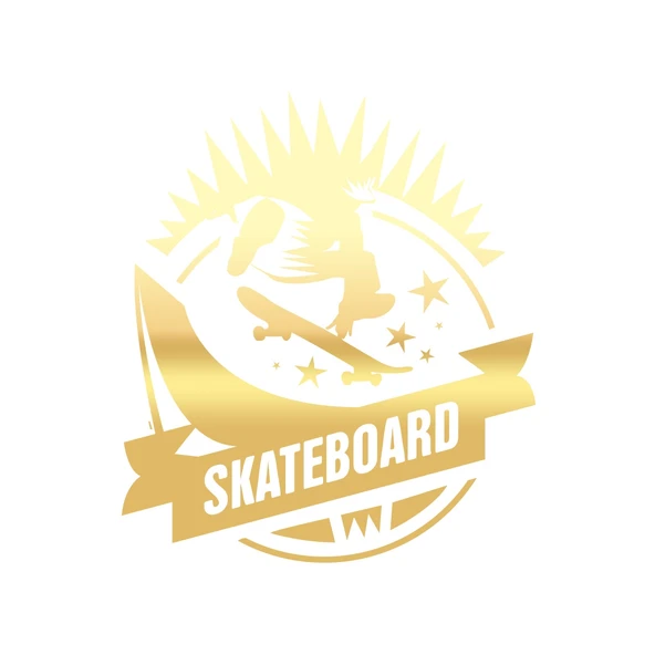 Skate Board Sticker 17x17 Cm Gold ürün görseli 1