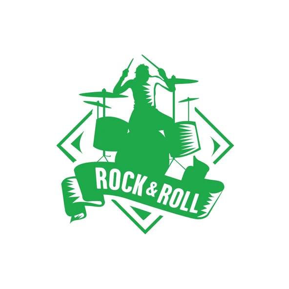 Rok & Roll Sticker 17x17 Cm Yeşil ürün görseli 1
