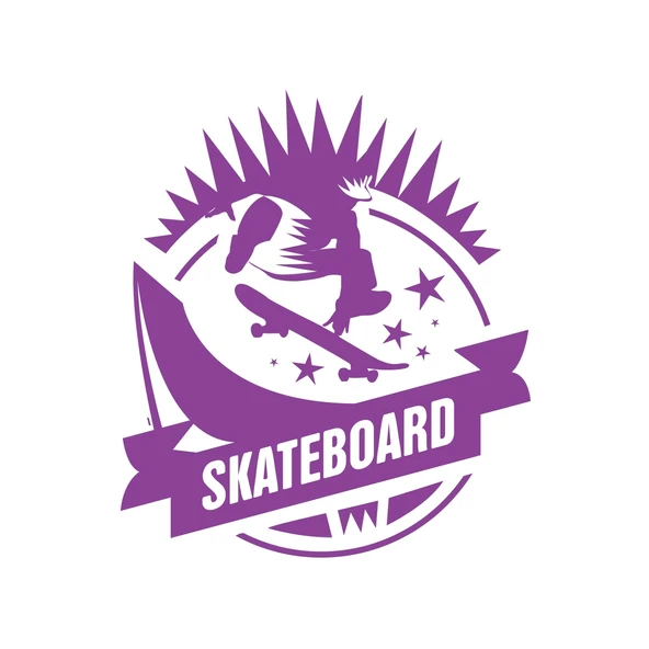 Skate Board Sticker 17x17 Cm Mor ürün görseli 1