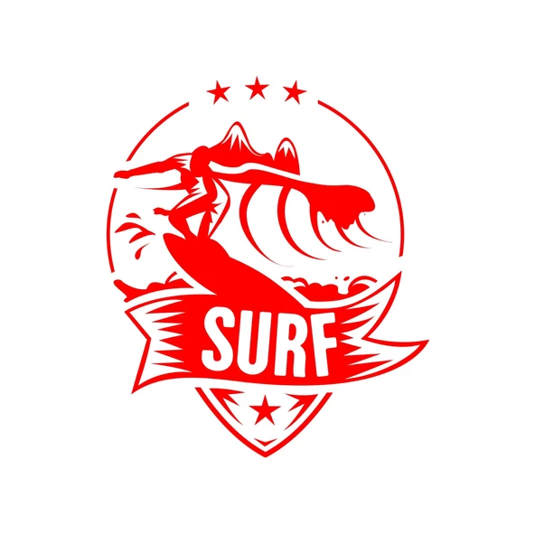 Surf Sticker 17x17 Cm Kırmızı ürün görseli 1