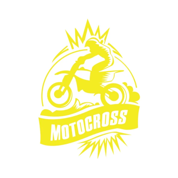 Motokros Sticker 17x17 Cm Sarı ürün görseli 1