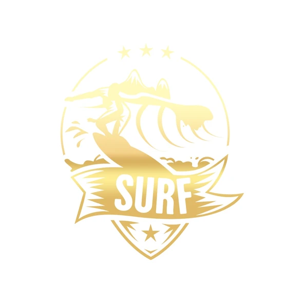 Surf Sticker 17x17 Cm Gold ürün görseli 1