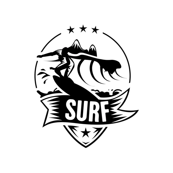 Surf Sticker 17x17 Cm Siyah ürün görseli 1