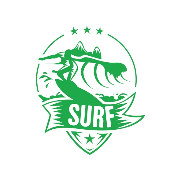 Surf Sticker 17x17 Cm Yeşil ürün görseli 1