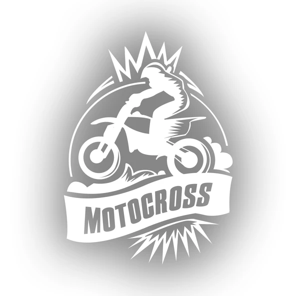 Motokros Sticker 17x17 Cm Beyaz ürün görseli 1