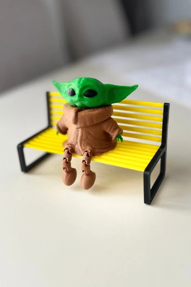 Sevimli Oturan Grogu (Baby Yoda) Figürü - Masaüstü Dekoratif Süs (8x7 cm)-BANK DAHİL DEĞİLDİR ürün görseli 1