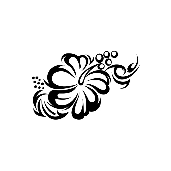 Hibiskus Çiçeği Sticker 17x17 Cm Siyah ürün görseli 1