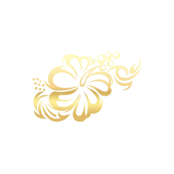 Hibiskus Çiçeği Sticker 17x17 Cm Gold ürün görseli 1