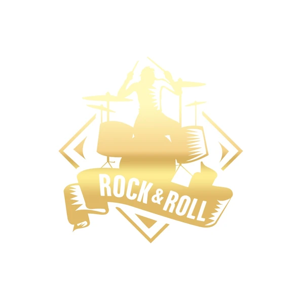 Rok & Roll Sticker 17x17 Cm Gold ürün görseli 1