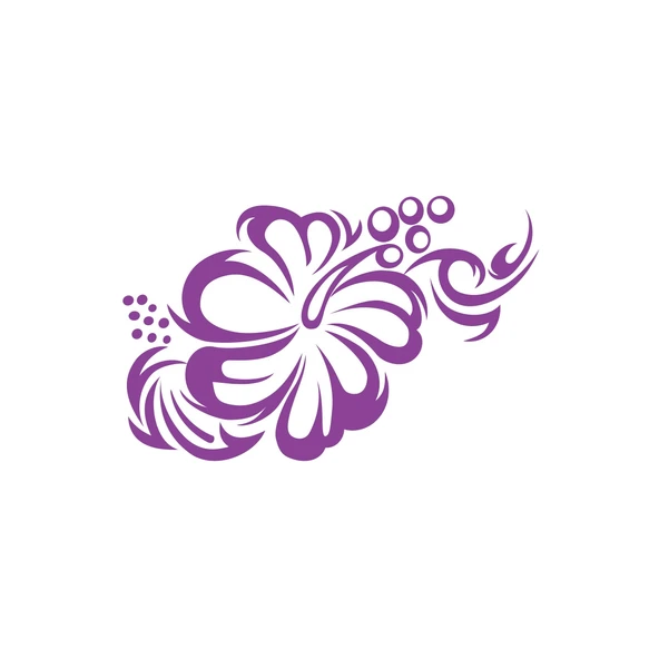 Hibiskus Çiçeği Sticker 17x17 Cm Mor ürün görseli 1