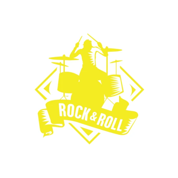 Rok & Roll Sticker 17x17 Cm Sarı ürün görseli 1