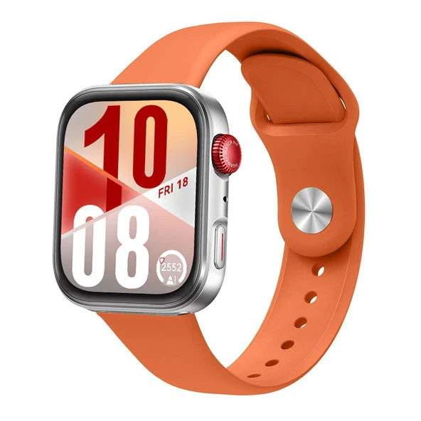 Huawei Watch Fit 4 Fit 4 Pro İle Uyumlu PureLux Tam Uyumlu Yumuşak Soft Silikon Kordon  Turuncu ürün görseli 1