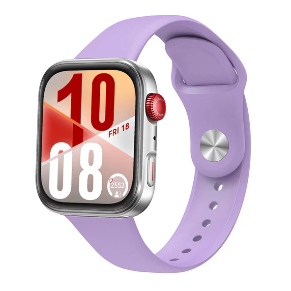 Huawei Watch Fit 4 Fit 4 Pro İle Uyumlu PureLux Tam Uyumlu Yumuşak Soft Silikon Kordon  Lila ürün görseli 1