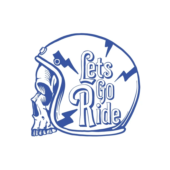 Lets GO Ride Sticker 17x17 Cm Mavi ürün görseli 1