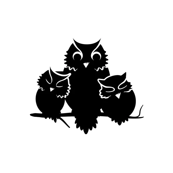 Sevimli Baykuşlar Sticker 17x17 Cm Siyah ürün görseli 1