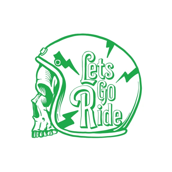Lets GO Ride Sticker 17x17 Cm Yeşil ürün görseli 1
