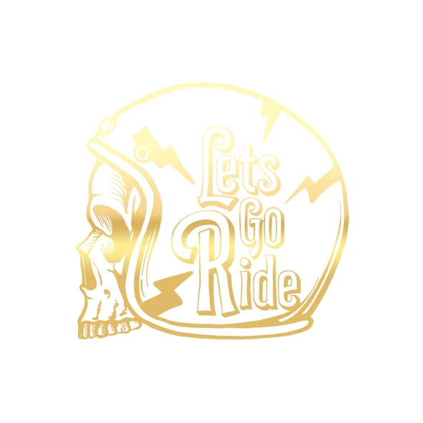 Lets GO Ride Sticker 17x17 Cm Gold ürün görseli 1