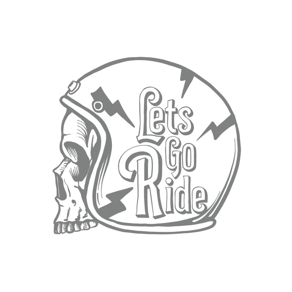 Lets GO Ride Sticker 17x17 Cm Gri ürün görseli 1
