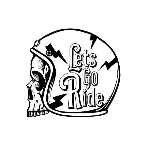 Lets GO Ride Sticker 17x17 Cm Siyah ürün görseli 1