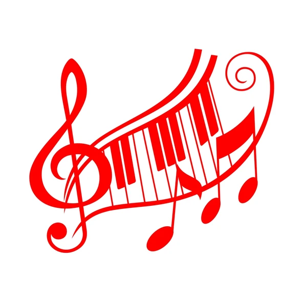Müzik ve Nota Sticker 17x17 Cm Kırmızı ürün görseli 1