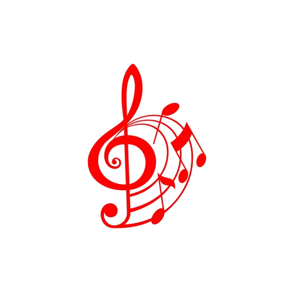 Müzik ve Nota Sticker 17x17 Cm Kırmızı ürün görseli 1