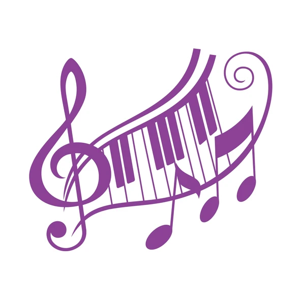 Müzik ve Nota Sticker 17x17 Cm Mor ürün görseli 1