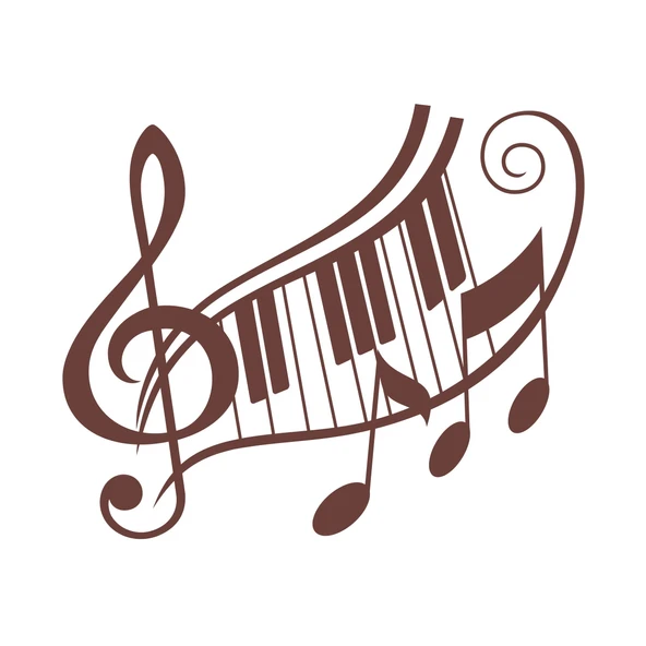 Müzik ve Nota Sticker 17x17 Cm Kahverengi ürün görseli 1