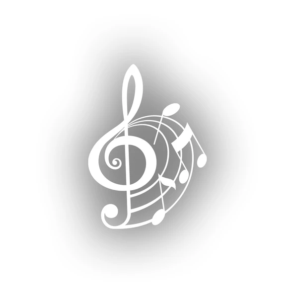 Müzik ve Nota Sticker 17x17 Cm Beyaz ürün görseli 1
