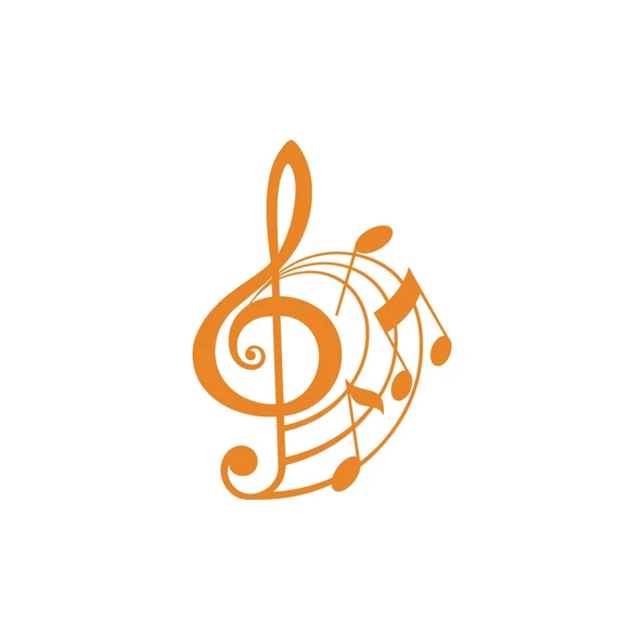 Müzik ve Nota Sticker 17x17 Cm Turuncu ürün görseli 1