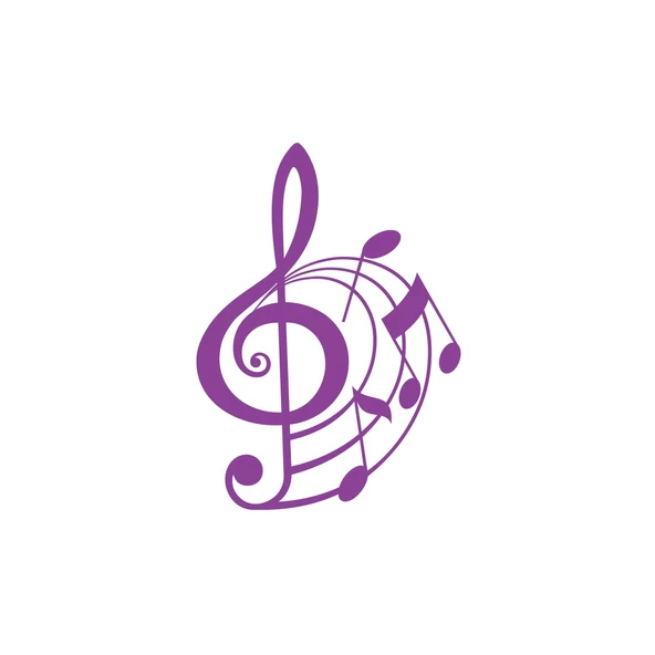 Müzik ve Nota Sticker 17x17 Cm Mor ürün görseli 1