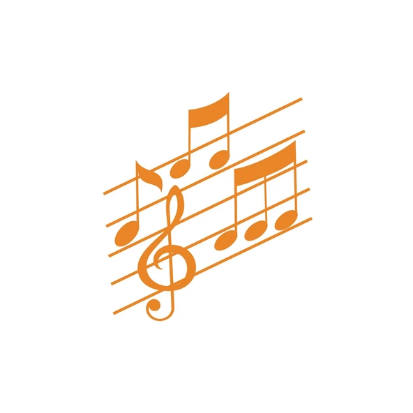 Müzik ve Nota Sticker 17x17 Cm Turuncu ürün görseli 1