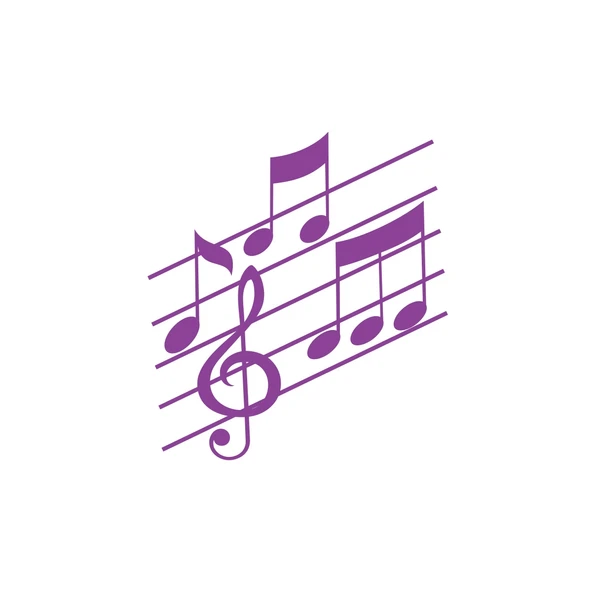 Müzik ve Nota Sticker 17x17 Cm Mor ürün görseli 1