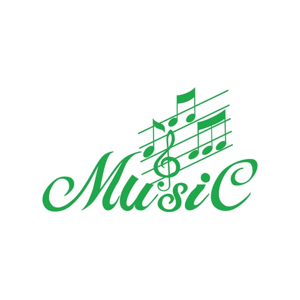Müzik ve Nota Sticker 17x17 Cm Yeşil ürün görseli 1