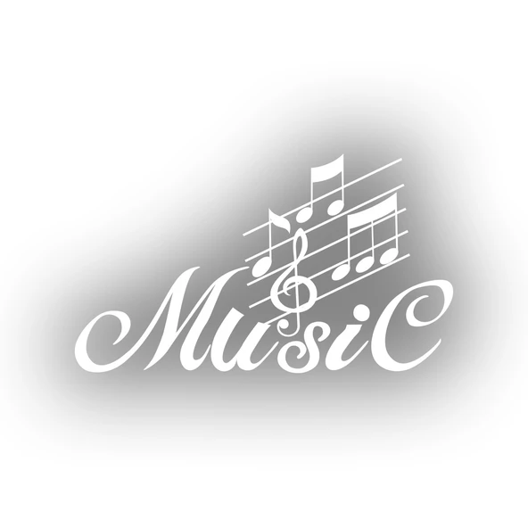 Müzik ve Nota Sticker 17x17 Cm Beyaz ürün görseli 1