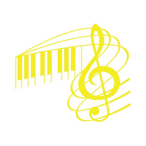 Müzik ve Nota Sticker 17x17 Cm Sarı ürün görseli 1